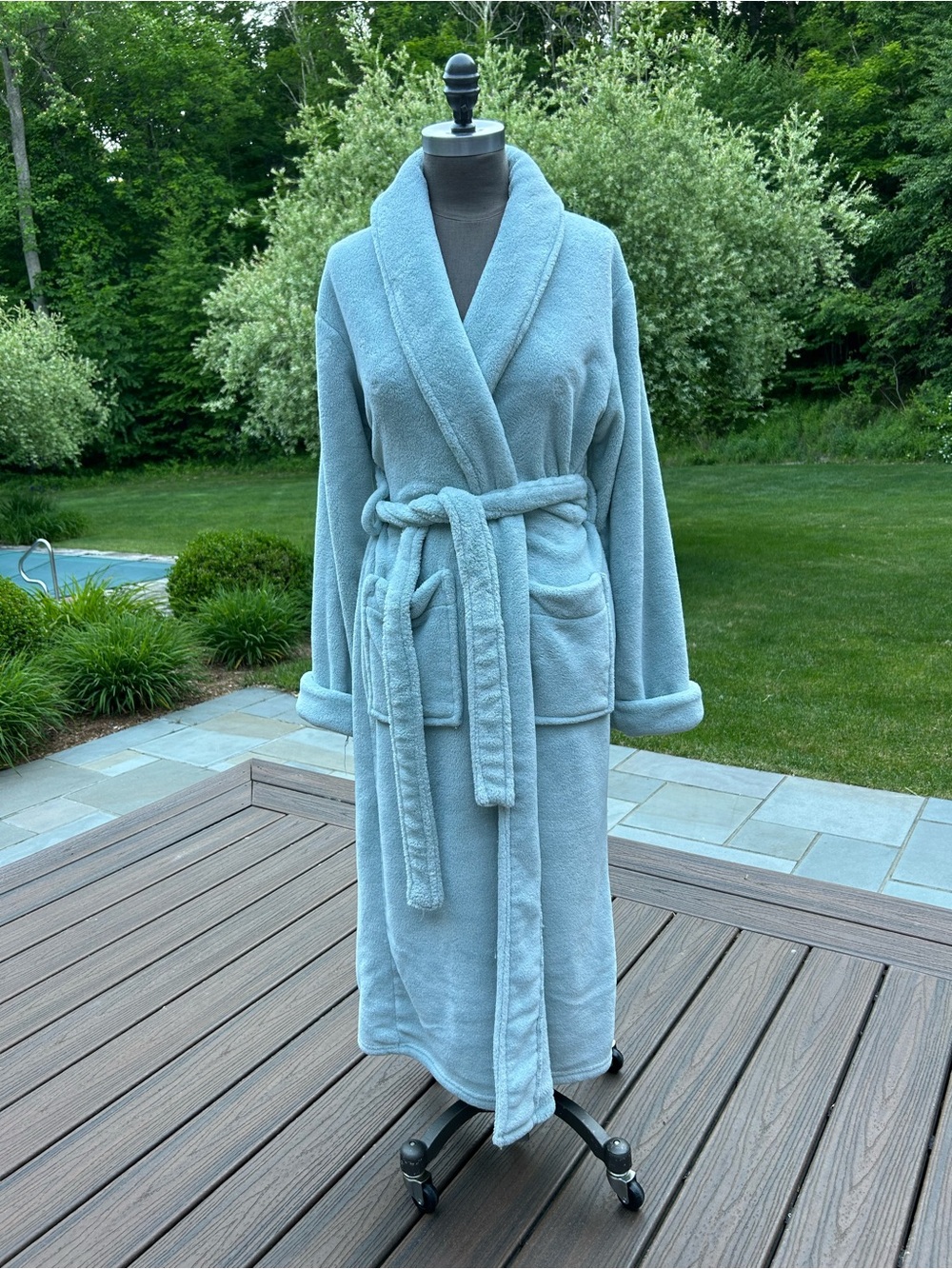 Restoration Hardware Light Blue Plush Bathrobe